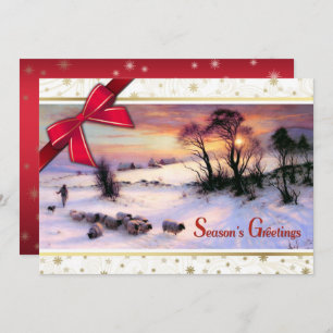 Winter Scene Fine Art Kaarten voor aangepast kerst