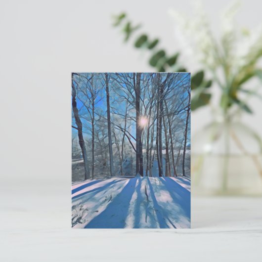 Winter Scene Forest met sneeuwlandschap Briefkaart (Staand voorkant)