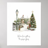 Winter Scene Greenery Pine kerstbomen Poster (Voorkant)