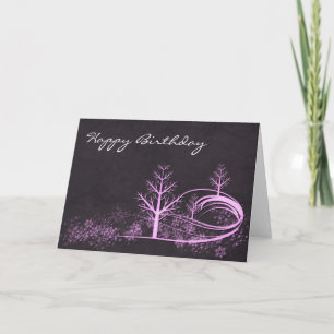 Winter Scene Happy Birthday Wenskaart Kaart