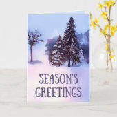 Winter Scene Kerstmis Kaart (Gele Bloem)