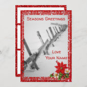 Winter Scene Kerstmis Kaart (Voorkant / Achterkant)