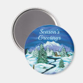 Winter Scene Magnet Magneet (Voorkant / Achterkant)