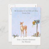 Winter Scene met Deer Religious Kaart (Voorkant / Achterkant)