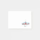 Winter Scene met een Rode Kerk en kerstster Post-it® Notes (Voorkant)