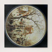 Winter Scene met Skaters nabij een kasteel Legpuzzel (Horizontaal)