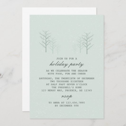 Winter Scene - Moderne uitnodiging voor feestdag (Voorkant / Achterkant)