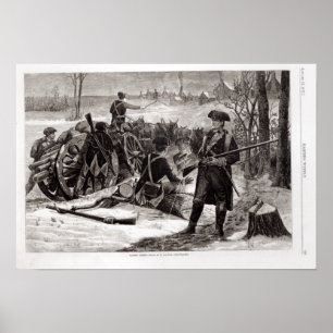 Winter Scene op het continentale landingsterrein Poster