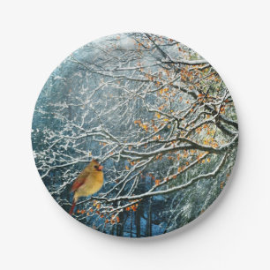 Winter Scene paper borden-Bird Design Papieren Bordje