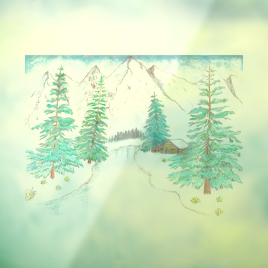 Winter Scene Raamsticker (Vel 3)