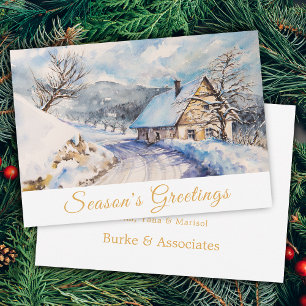 Winter Scene Season Greetings Business Feestdagenkaart