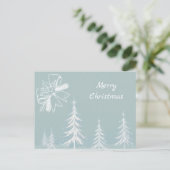 Winter Scene Snowy Forest Kerstmis Briefkaart (Staand voorkant)