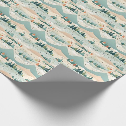 Winter Scene Trees Mountains Snow Cadeaupapier (Hoek)