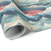 Winter Scene Trees Mountains Snow Cadeaupapier (Rol Hoek)