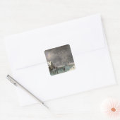 Winter Scene Vierkante Sticker (Envelop)