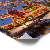 Winter Scene Vrolijk Kerstfeest Poster (Hoek)