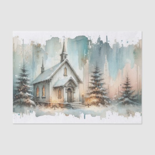 Winter Scene-weefselpapier Tissuepapier (Voorkant)