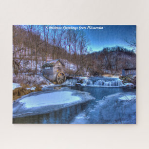 Winter Scene Wisconsin. kerstcadeautjes Legpuzzel