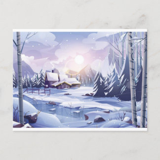 WINTER SCENERY-Briefkaart Briefkaart