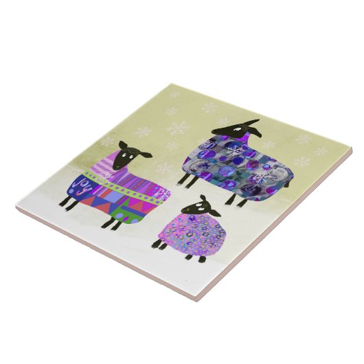 Winter Schaap Trivet Tegeltje (Zijkant)