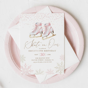 Winter Schaatsen Meisje verjaardag Kaart