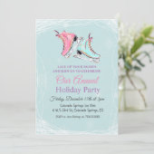 Winter Schaatsen Vakantie Uitnodiging (Staand voorkant)