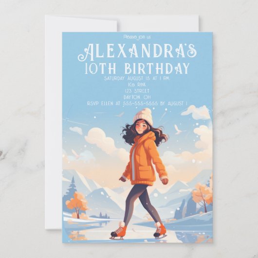Winter Schaatsfeest Kaart (Voorkant)