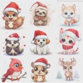winter schattig dier sticker (Voorkant)