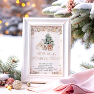 Winter Schattige Beer Hoe groot is de buik van mam Poster