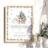 Winter Schattige Polar Beer Baby shower Welkom Poster