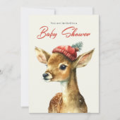 Winter Schattigee bos Dierlijke Herten Baby shower Kaart (Voorkant)