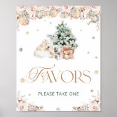 Winter Schattigee Polar Beer Baby shower Favors Poster (Voorkant)