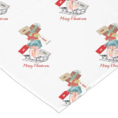 Winter Schattigee slede Patroon Rood Wit Vrolijk K Lange Tafelloper (Hoek)