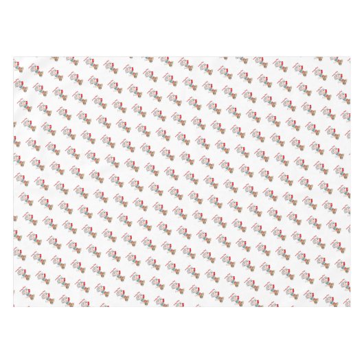 Winter Schattigee slede Patroon Rood Wit Vrolijk K Tafelkleed (Voorkant (Horizontaal))