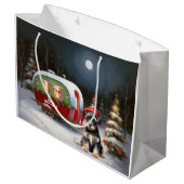 Winter Schnauzer Caravan Kerstavontuur Groot Cadeauzakje (Achterkant Gekanteld)