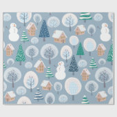 Winter seamless pattern with abstract flat handdra cadeaupapier (Vlak)