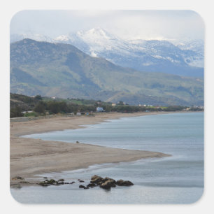 Winter Seascape-Stickers Vierkante Sticker