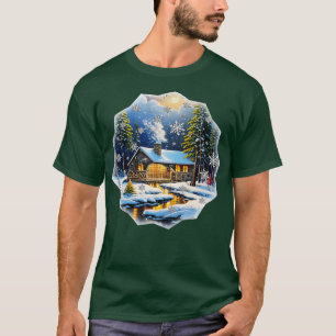 Winter Seizoen Cabin in Sneeuw T-shirt