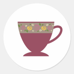 Winter seizoensgebonden warme kopje thee, koffie m ronde sticker