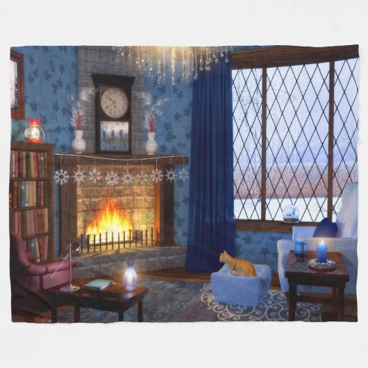 Winter Serenity Fleece Blanket (Voorkant (Horizontaal))