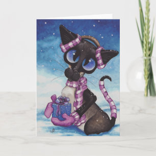 Winter Siamese Feestdagen Kaart