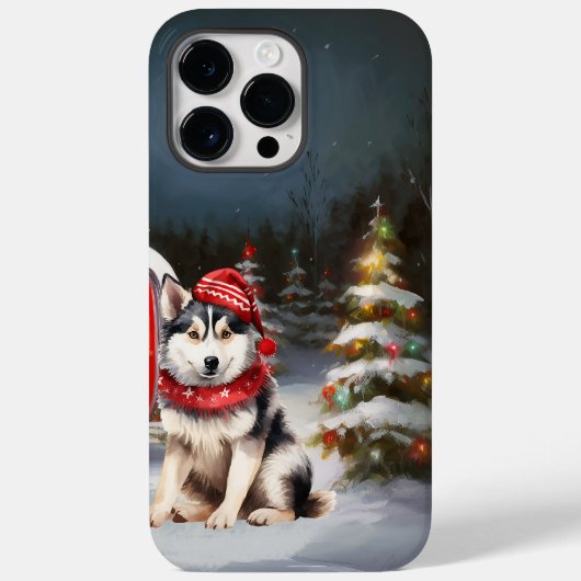 Winter Siberische Husky Caravan Kerstavontuur Case-Mate iPhone Case (Achterkant)