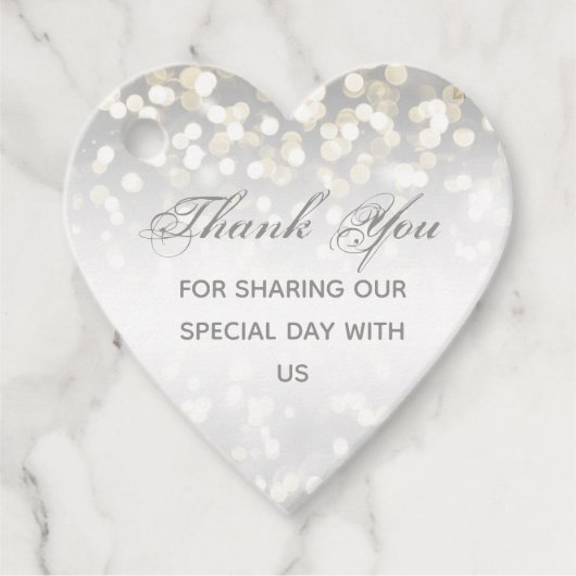 Winter Silver en Gold Sparkle Wedding Bedankjes Labels (Voorkant)