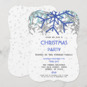 Winter Silver Navy Blue Snowflake CHRISTMAS Kaart (Voorkant / Achterkant)