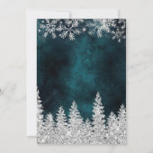 Winter Silver Snow Green-kerstmis Kaart (Achterkant)