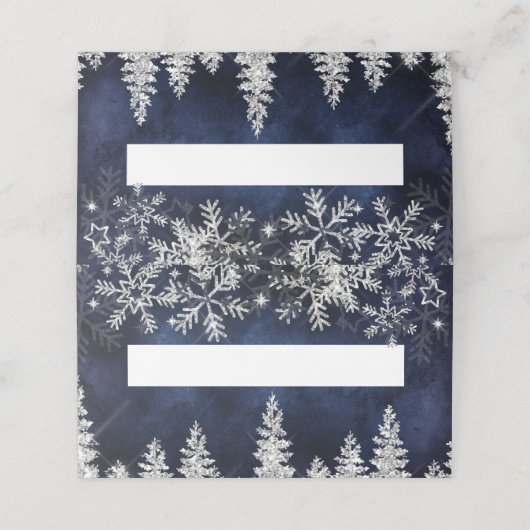 Winter Silver Snow-piegels kerst (Buitenkant ongevouwen)