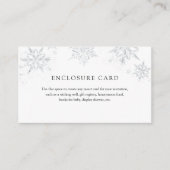 Winter Silver Snowflake Enclosure Card Informatiekaartje (Voorkant)