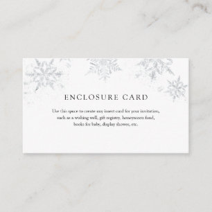 Winter Silver Snowflake Enclosure Card Informatiekaartje