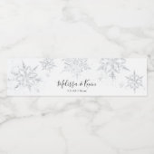 Winter Silver Snowflake Water FlesLabel Waterfles Etiket (Enkel label)