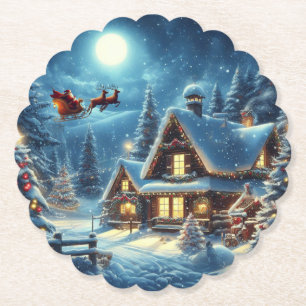 Winter/Sinterklaas/Kerstmis/Sneeuw Kartonnen Onderzetters